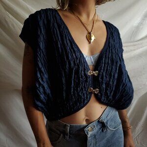 Quilted Stitch Puff Denim Vest